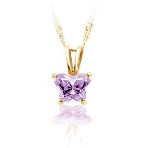Birthstone Pendant Or Necklace Box in 14k Yellow Gold