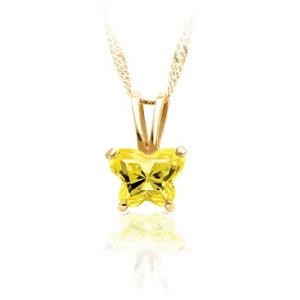 Birthstone Pendant Or Necklace Box in 14k Yellow Gold