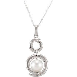 Freshwater Cultured Pearl Pendant in Sterling Silver