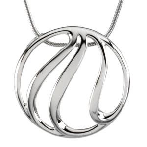 Gold Fashion Pendant On An Snake Chain in 14k White Gold
