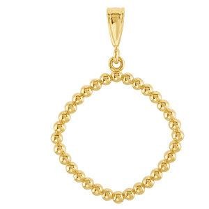 Square Shaped Pendant in 14k Yellow Gold