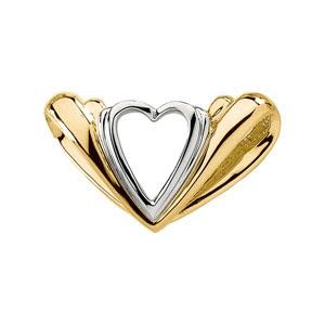 Two Tone Heart Chain Slide in 14k Two-tone Gold 