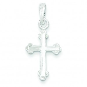 Budded Cross Pendant in Sterling Silver