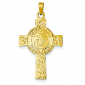 Marine Corps Insignia Cross in 14k Yellow Gold