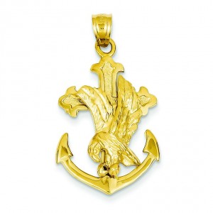 Eagle Mariner Crucifix in 14k Yellow Gold
