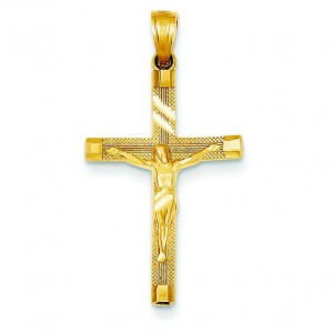 Tipped Crucifix in 14k Yellow Gold