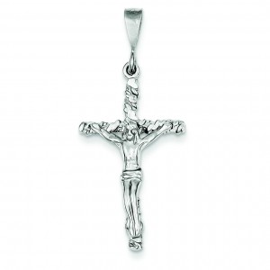 Crucifix Latin Charm in 14k White Gold