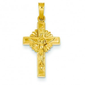 INRI Celtic Crucifix in 14k Yellow Gold