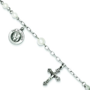 Pearl Rosary Bracelet in Sterling Silver