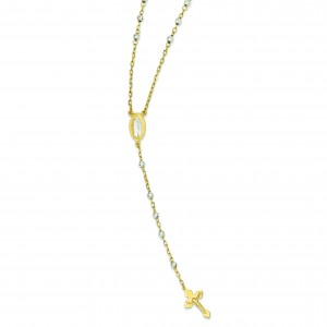 Rosary Necklace in 14k Two-tone Gold