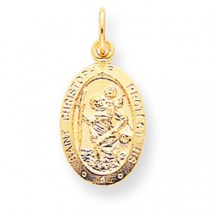St Christopher Pendant in 10k Yellow Gold