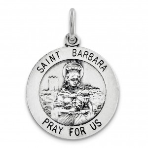 St Barbara Medal in Sterling Silver