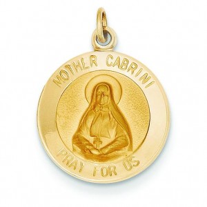 Mother Cabrini Medal in 14k Yellow Gold