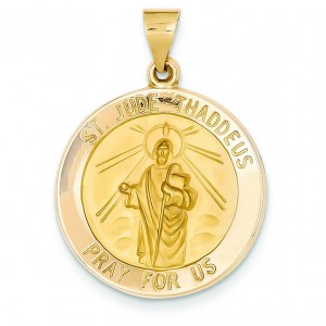 St Jude Medal in 14k Yellow Gold