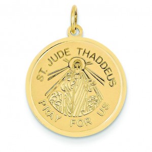 St Jude Thaddeus Charm in 14k Yellow Gold
