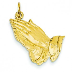 Praying Hands Pendant in 14k Yellow Gold