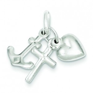 Faith Hope Charity Charm in Sterling Silver