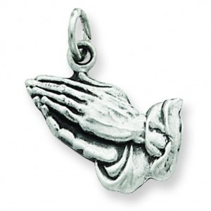 Praying Hands Charm in Sterling Silver