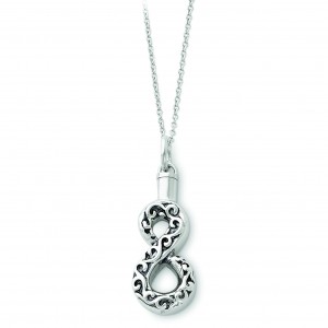 Infinity Ash Holder Necklace in Sterling Silver