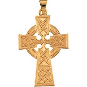 Large Celtic Cross in 14k Yellow Gold