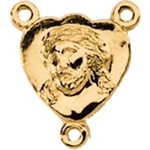 Face Of Jesus Rosary Center in 14k Yellow Gold