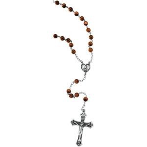 Brown Gold Stone Rosary in Sterling Silver