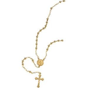 Gold Bead Rosary in 14k Yellow Gold
