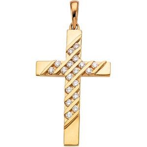 0.36 Ct. Diamond Cross in 14k Yellow Gold 