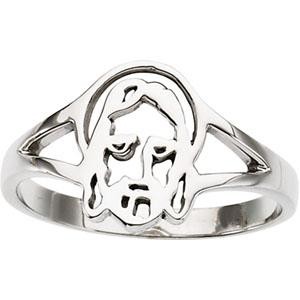 Face Of Jesus Chastity Ring in Sterling Silver