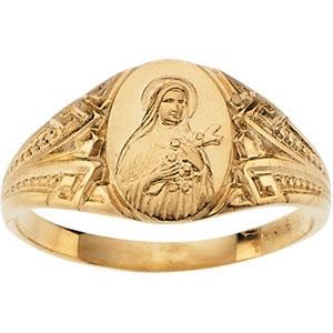 St Theresa Ring in 14k Yellow Gold