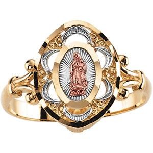 Lady Of Guadalupe Ring in 14k Yellow Gold