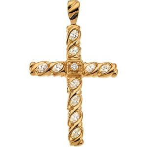 Diamond Cross in 14k Yellow Gold 