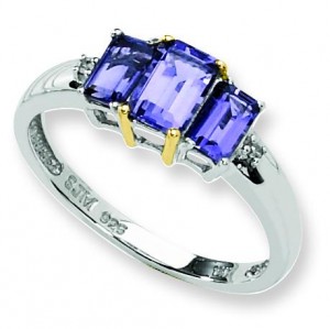 Iolite Diamond Ring