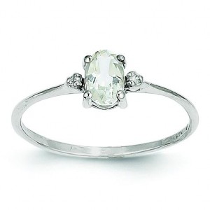 Diamond White Topaz Birthstone Ring