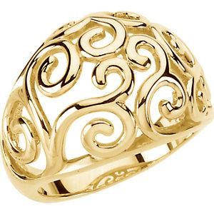 Scroll Fashion Ring in 14k Yellow Gold