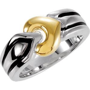 Two Tone Freeform Ring in 14k Yellow Gold & Sterling Silver