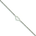 Heart Rope Anklet in 14k Yellow Gold