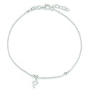 Box Chain Dolphin Anklet in Sterling Silver