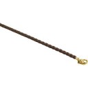 Brown Braided Leather Cord Chain in 14k Yellow Gold