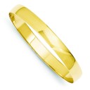 Solid Half Round Slip On Bangle in 14k Yellow Gold