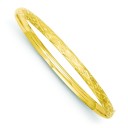 Fancy Hinged Bangle Bracelet in 14k Yellow Gold