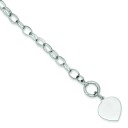 Heart Disc Link Toggle Bracelet in Sterling Silver