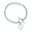 Heart Toggle Bracelet in Sterling Silver
