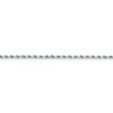 14k White Gold 8 inch 2.50 mm Handmade Diamond-cut Rope Chain Bracelet
