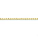 14k Yellow Gold 8 inch 2.75 mm Handmade Diamond-cut Rope Chain Bracelet