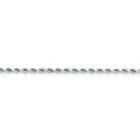 14k White Gold 8 inch 3.10 mm Handmade Diamond-cut Rope Chain Bracelet