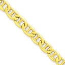 14k Yellow Gold 7 inch 5.85 mm Lightweight Anchor Chain Bracelet