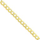 14k Yellow Gold 7 inch 6.50 mm Light Curb Chain Bracelet