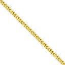 14k Yellow Gold 16 inch 2.60 mm Light Wheat Choker Necklace