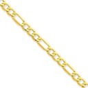 14k Yellow Gold 7 inch 4.75 mm Light Figaro Chain Bracelet